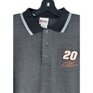 Chase Authentics Mens Large Polo Shirt Black Gray Racing Tony Stewart NASCAR